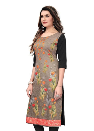 Muslim Dress Kurt Women's Fashionable And Elegant Long Sleeved Straight Tube Casual RSlit Hem Flowers Pattern Noble Skirt 2026