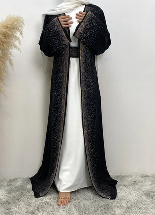 Ramadan Eid Dubai Open Black Muslim Kimono Abaya Damen Turkey Islam Abayas For Women Dress Kebaya Robe Femme Musulmane Kaftan
