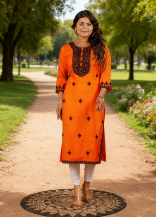 Muslim Dress Kurt Women's Fashionable Straight Tube Casual Round Neck Picture Multiple National Style Robe Femmes Musulmans