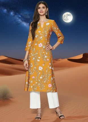 Muslim Dress Kurt Women's Fashionable And Elegant Straight Tube Casual Round Neck Colorful Flowers Pattern Dress Abiti Lunghi