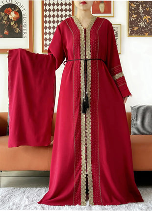 Newest Women Party Dress Chiffon Lace Open Abaya with Zipper Muslim Women Abaya Islamic Clothing Cardigan Muslim Loose Dress