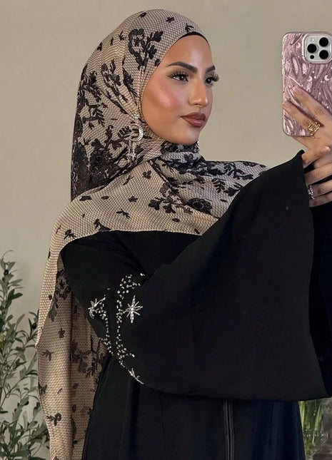 Ramadan Muslim Hijabs Women Solid Gradient Scarves Shawl Luxury Eid Watercolour Hijab Wrap Islam Turban Female Party Headscarf