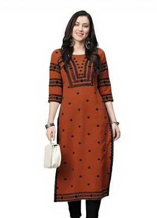 Muslim Kurt Flowers Women's Fashion Comfortable National style Straight Casual Ethnic Vestidos Slit hem Abito Donna Musulmana