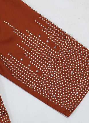 Muslim Satin Dress for Women Fashion Diamond Evening Dress Abaya Dubai Dinner Robe Muslim Dress Women Clothes for Muslim Women