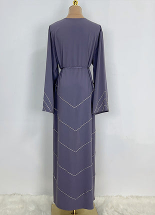 Eid Muslim Women Abaya Morocco Party Dress Abayas Elegant Prayer Diamond Long Sleeve Robe Dresses Ramadan Musulman Maxi Vestidos