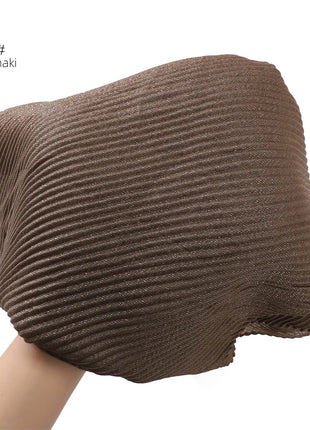 New Breathable Soft Solid Color Silver Silk Crumpled Shiny Pleated Shawl Women's Hair Towel Scarf One Piece Dropshipping