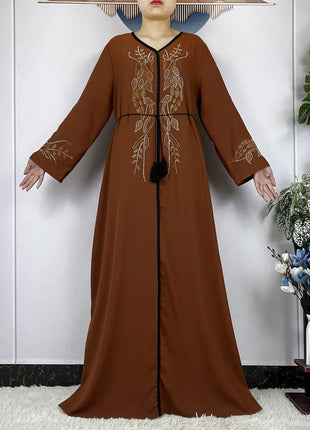 New African Abayas For Women Long Sleeved Chiffon Loose Femme Elegant Robe Dubai Islam Fashion Party Evening Dresses With Scarf