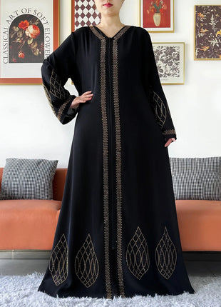 Elegant Women's Party Dress Chiffon Loose Open Zipper Abaya Muslim Islamic Clothing Cardigan Style for Special Occasions
