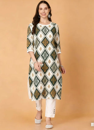 National style Kurtta Women Fashion Comfortable Slit hem Straight Casual Ethnic Peacock Pattern New Dress Ladies Turkish Abaya