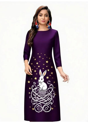 Muslim Women Kurtta Casual Dress National Style Straight Casual Ethnic Flower Mandarin Design Suitable Morocco Slit hem