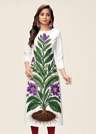 National style Women's Kurtta Casual Fashion Dress Slit hem Straight Tube Casual Ethnic Flower Muslim Kaftan Dresses Morocco