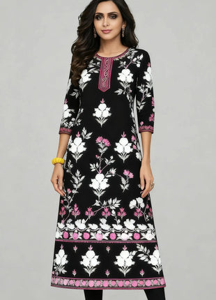 National style Women's Kurtta Casual Fashion Dress Slit hem Kurtta Tube Casual Ethnic Abito Donna Musulmana Girls Prayer Dress