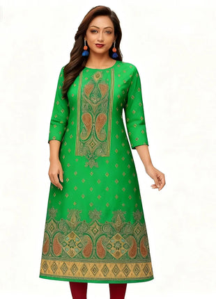 Muslim Dress Kurt Women's Fashionable And Elegant Straight Tube Casual Slit hem Colorful Flowers Pattern Dress Abiti Lunghi