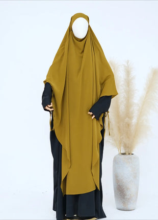 Eid Muslim Women Khimar Hijab Islamic Dubai Solid Color Scarves Turban Arab Ladies Praying Headdress Ramadan Long Headscarf 2025