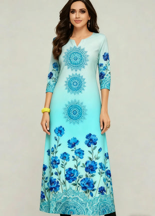 National style Muslim Women's Casual Fashionable And Comfortable Kurtta Dress Long Sleeved Straight Tube Casual Ethnic
