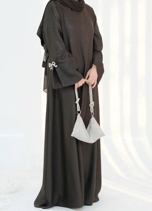 Eid Muslim Abaya for Women Bow Dresses Jalabiya Vestidos Split Sleeve Ramadan Morocco Dubai Long Robe Party Islam Kaftan 2025