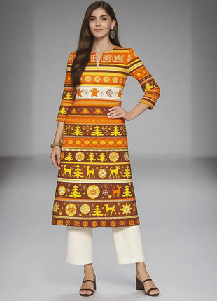 Muslim Kurt Christmas Women's Casual Fashion Comfortable Dress Long Sleeve Straight Tube Casual Ethnic Arabian Dress