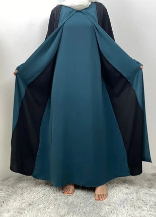 Ramadan Eid Muslim Abaya Dubai Luxury Splicing Fake Two Pieces Abayas For Women Kaftan Modest Dress Islam Caftan Marocain Femme