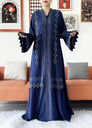Laxury Design New Women Elegant Dress Chiffon Open Abaya Muslim Women Dress Islamic Clothing Cardigan Abaya Women Muslim Dress