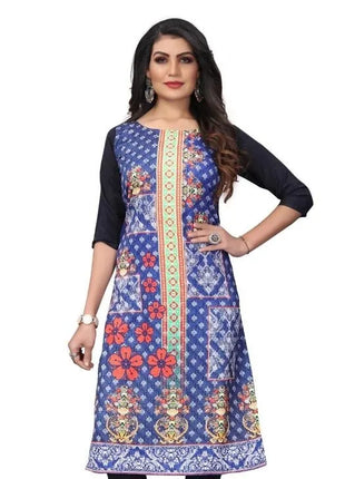 Muslim Women Kurt Fashionable Elegant Straight Tube Casual Flowers Pattern Slit Hem Comfortable Dress Islamitische Dames Kleding