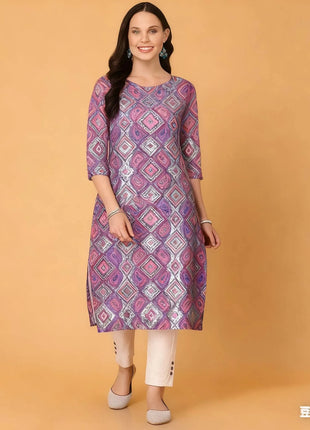 National style Kurt Women's Fashion Comfortable Slit hem Straight Casual Ethnic Flowers Pattern Robe Abito Donna Musulmana