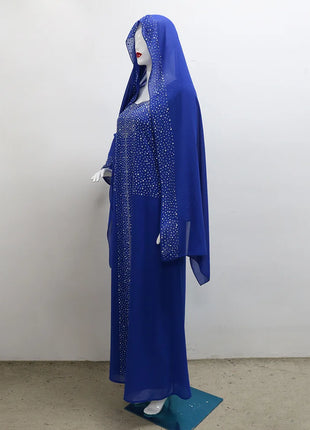 Eid Women Two Piece Set Hijab Party Dress Muslim Abaya Diamond Scarf Dresses Vestidos Mujer Kaftan Abayas Robe Elegant 2026