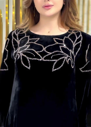 Eid Muslim Party Dress for Women Abaya Spring Velvet Diamond Dresses Ramadan Belt Vestidos Largos Dubai Robe Jalabiya 2026