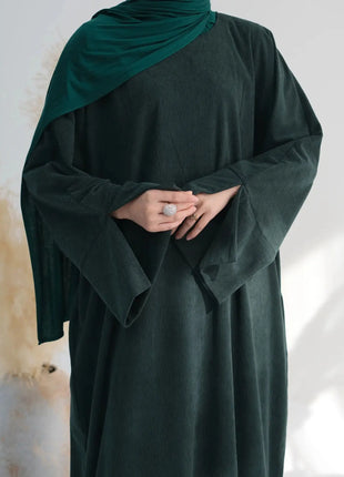 UAE Dubai Fashion Inspired Muslim Abaya Cuff Slits Feature Ideal for Ramadan Occasions and Middle East Autumn Winter Dressing