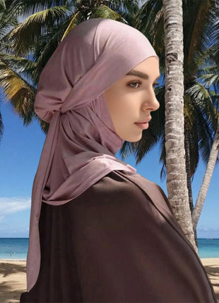 Modal Cotton Jersey Hijab Scarf Long Muslim Shawl Plain Soft Turban Tie Head Wraps For Women Africa Headband