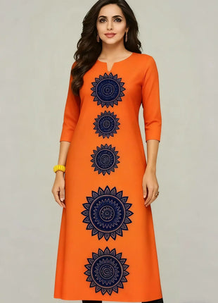 Muslim Women's Kurt Casual Fashion Dress Straight Tube Casual Ethnic Flower Muslim Fashion Long Sleeve Dresses National Style