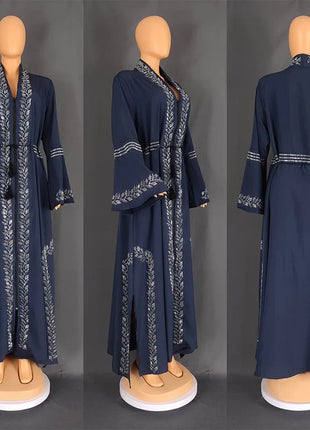 Abaya Dubai Turkey Women Kimono Rhinestones Robe Modest Islamic Cardigan Arab Femme Kaftan Morocco Maxi Eid Muslim Luxury Dress