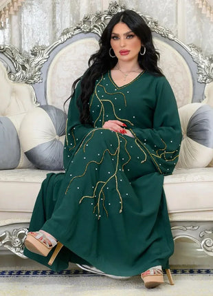 Caftan Eid Elegant Muslim Women Dress Ramadan Party Dubai Abaya Turkey Islam Long Evening Dresses Musulmane Elegant Vestidos