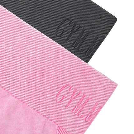 Women Seamless Gym High Waist Yoga Pants Hip Lifting Outdoor Sports Tight Waist Letter Sand Washed Pants Exercise Yoga Leggings