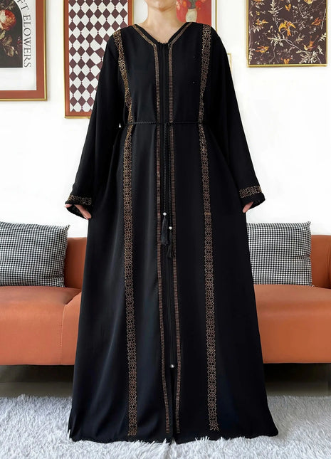 New Elegant Women Abaya Long Sleeve Chiffon Loose Open Abaya Muslim Islamic Clothing Cardigan Style Muslim Fashion Dresses