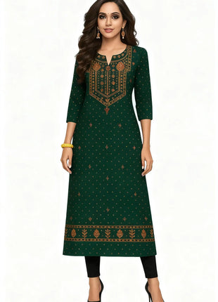 National style Muslim Women Kurtta Casual Dress Slit hem Straight Casual Ethnic Mandarin 3D Design Abito Donna Turkish Abaya