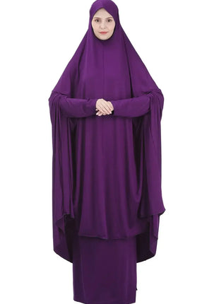 Muslim Women Two Piece Set Prayer Garment Dress Abaya Long Khimar Outfit Ramadan Skirt Abayas Islamic Clothes Niqab Eid 2026