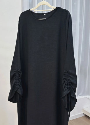 Eid Islamic Modest Dress for Women Abaya Lace-up Sleeve Morocco Casual Ramadan Vestidos Prayer Kaftan Dubai Muslim Long Robe