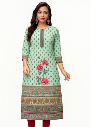 Muslim Dress Kurt Women's Fashionable And Elegant Slit hem Straight Tube Casual Flowers Pattern Robe Traditionnelle Arabe