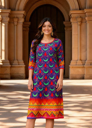 Muslim 2026 Kurt Christmas Women's Casual Fashion Comfortable Dress 2026 Slit hem Straight Tube Casual Ethnic Arabian Dress
