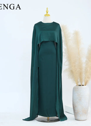 Ramadan 2 Piece Muslim Women Set Dubai Modest Abaya Islam Abayas Femme Elegant Arabic Clothing Fashion Turkey Solid Outfit 2025