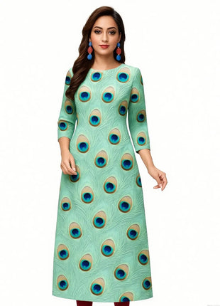Dress Kurtta Women Fashionable Straight Tube Casual Bright Slit hem Peacock Patterns Robe Arabe Robe Traditionnelle Arabe Muslim