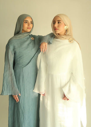 Two Piece Middle East Muslim Cardigan Set for Women Ramadan Eid Dubai Modest Abaya Dress Elegant Islam Solid Turkey Robe Outfit