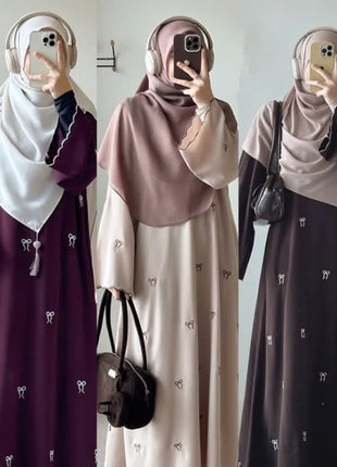 Luxury Dubai Butterfly Embroidery Abaya Muslim Women Modest Dress Islamic Femme Vacation Outfit 2025 Fashion Turkey Kaftan Robe