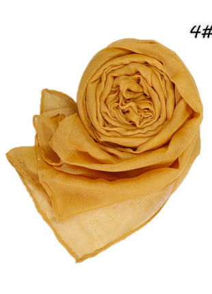Shimmer Glitter Cotton Viscose Hijab Scarves For Women Muslim Long Shawls Headscarf Wraps Solid Headbands Stole Bufandas Turbans