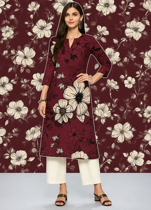 Muslim Kurt Flowers Women's Fashion Comfortable Long Sleeve Straight Casual Ethnic Vestidos Longos Parrot Print New Dress