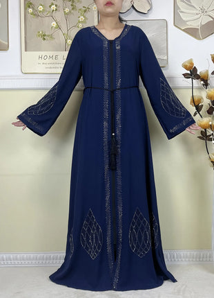 2025New Dubai Women Elegant Party Dress Chiffon Open Abaya Women Dress Islamic Clothing Casual Cardigan Abaya Women Muslim Dress