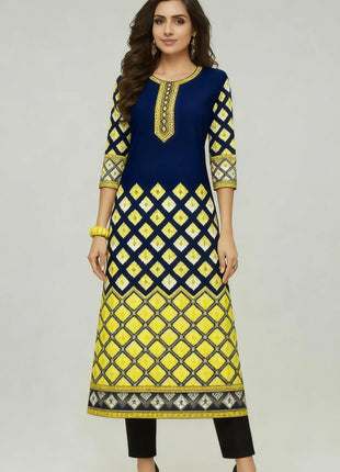 Muslim Women's Kurtta Casual Fashion Dress Straight Tube Casual Ethnic Slit hem Muslim Fashion Abito Donna Turkish Abaya