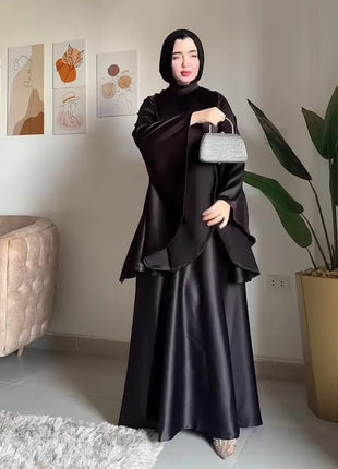 Eid Flare Sleeve Muslim Abaya Women Dresses Sashes Jalabiya Kaftan Solid Vestidos Arab Long Robe Ramadan Morocco Dubai Abayas