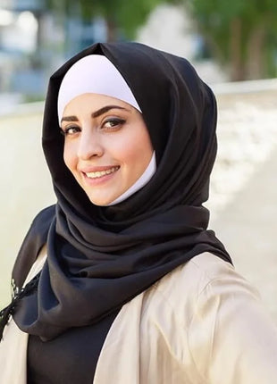 1PC Hijab Undercap for Women,Islamic Muslim Full Cover Face Veil Silk Fabric Turban Cap Underscarf Ramadan Accessory Daily Wear