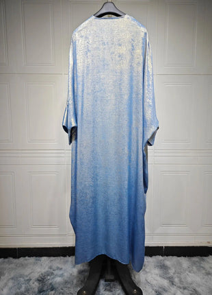 Shiny Party Abaya Ramadan Eid Batwing Satin Open Kimono Dubai Luxury Muslim Damen Abayas For Women Kaftan Dress Islamic Clothing